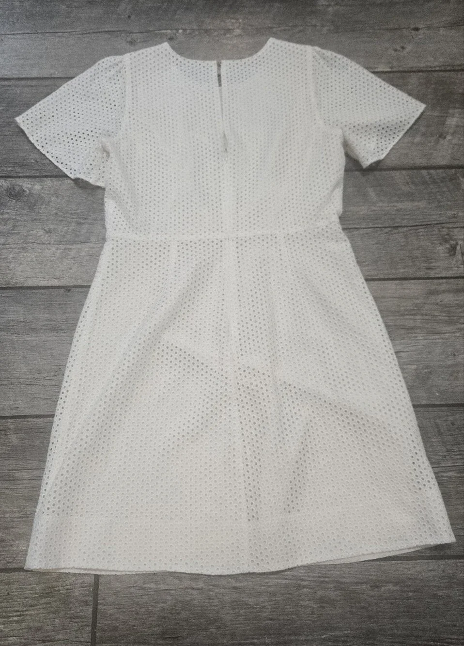 J. Crew White Eyelet Cotton A-Line Bridal Preppy Cottagecore Dress, 4 F1724